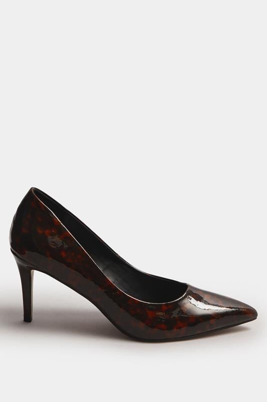 LTS Brown Tortoise Pointed Court Heel In Standard Fit | Long Tall Sally 2