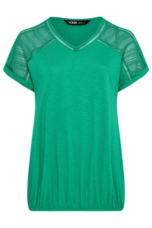 YOURS Plus Size Green Bubble Hem Top | Yours Clothing 5