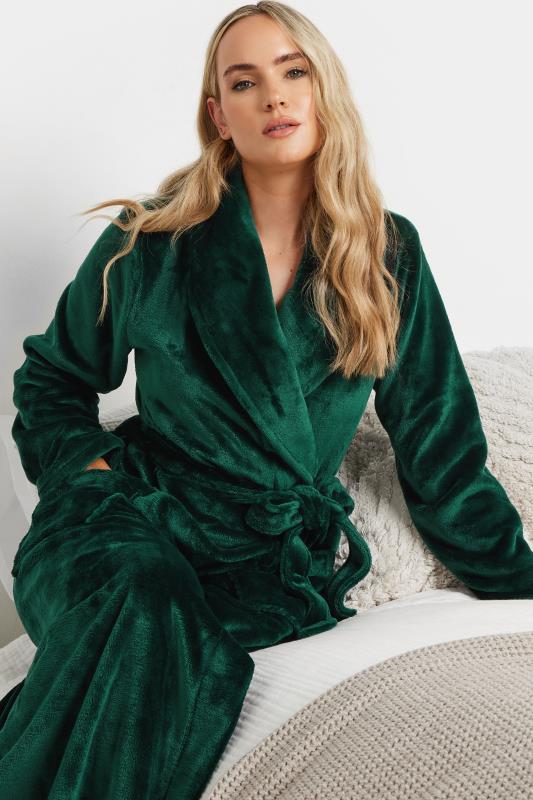 LTS Tall Emerald Green Super Luxe Maxi Dressing Gown | Long Tall Sally 1