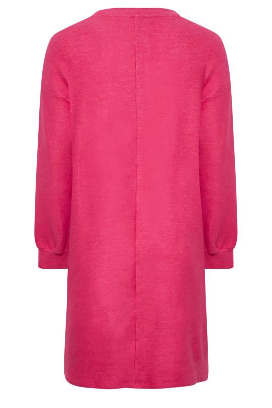 YOURS Plus Size Curve Hot Pink Soft Touch Midi Jumper Dress | Yours Clothing  7