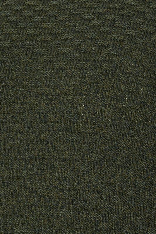 BadRhino Big & Tall Dark Green Textured Crew Neck Knitted Jumper | BadRhino 9