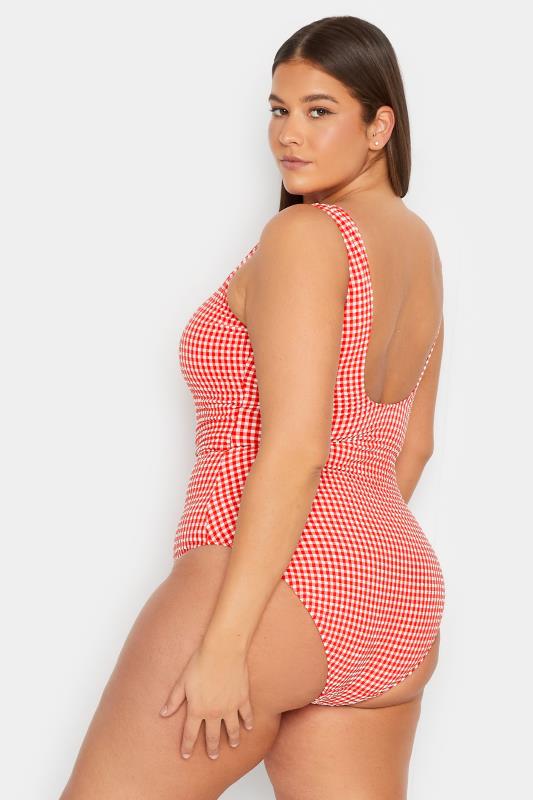 LTS Tall Women's Red Gingham Belted Swimsuit | Long Tall Sally 4
