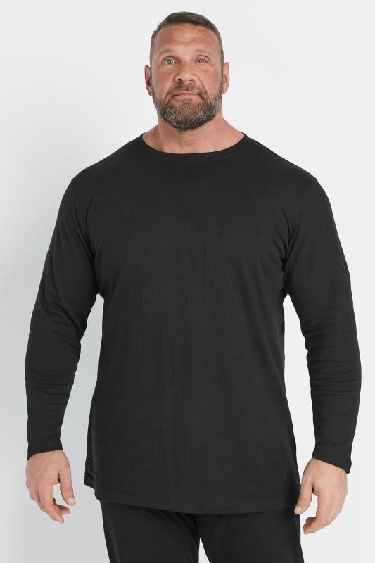 D555 Big & Tall Black Thermal Long Sleeve T-Shirt