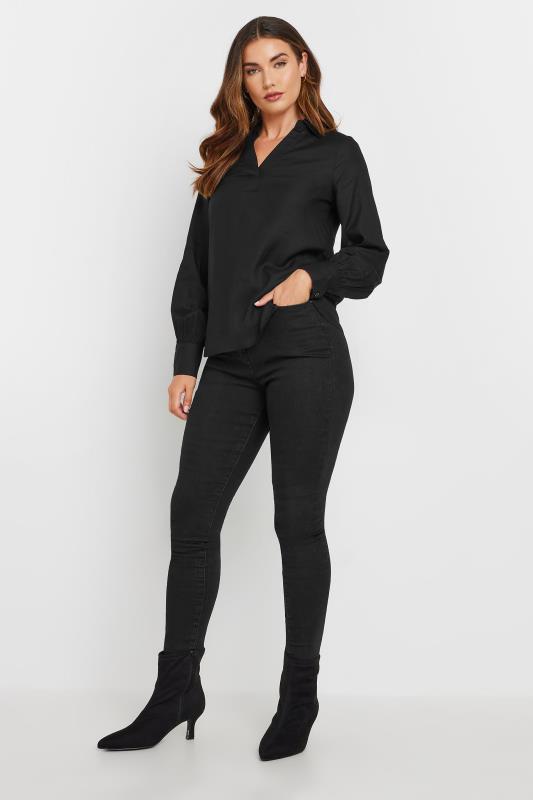 LTS Tall Black Open Collar Shirt | Long Tall Sally 2