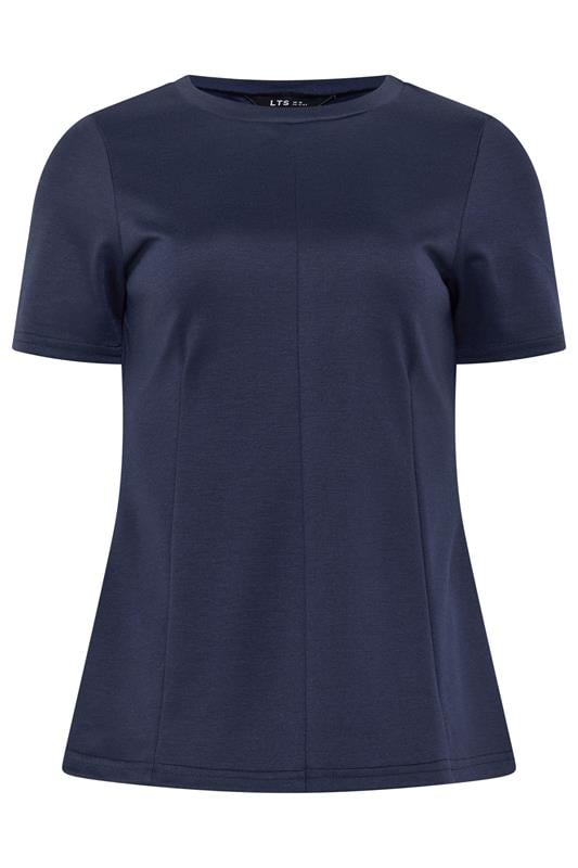 LTS Tall Women's Navy Blue Seam Front Peplum Top | Long Tall Sally 5