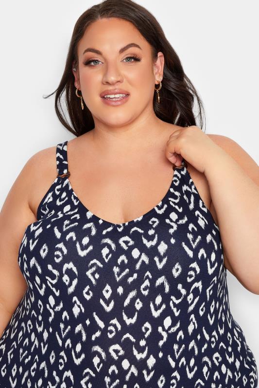 YOURS Plus Size Navy Blue Ikat Print Beach Dress | Yours Clothing 4