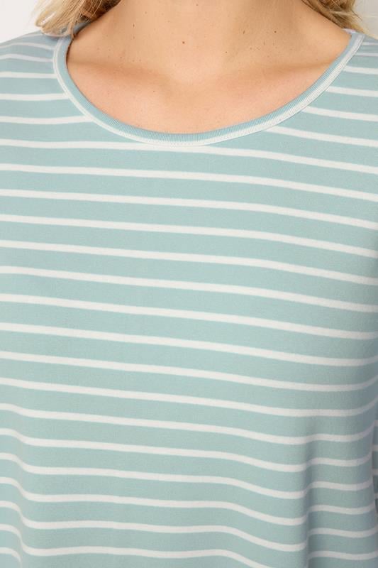 YOURS Plus Size Blue Stripe Swing Top | Yours Clothing 4