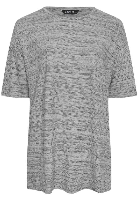 YOURS Plus Size Grey Striped Oversized Top | Yours Clothing 5