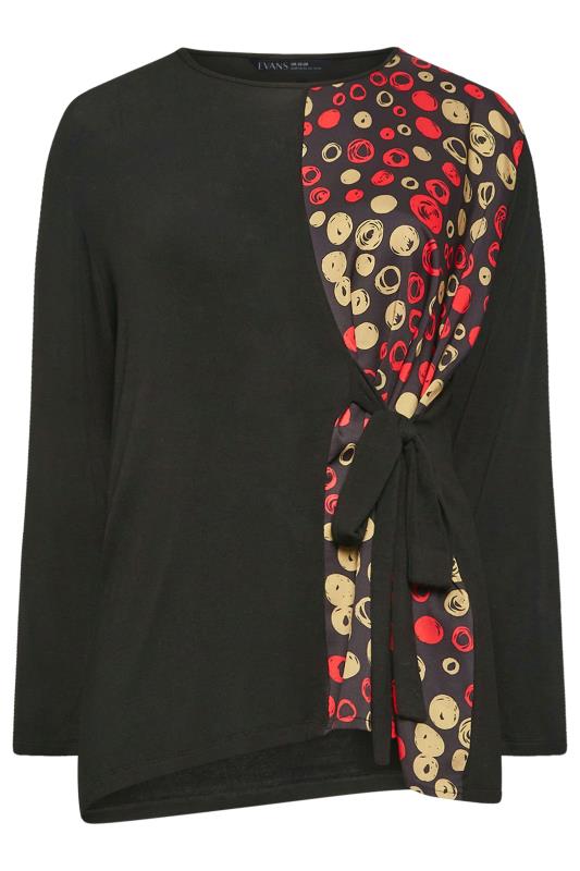 Manon Baptiste Black & Red Print Tie Waist Long Sleeve Top 5