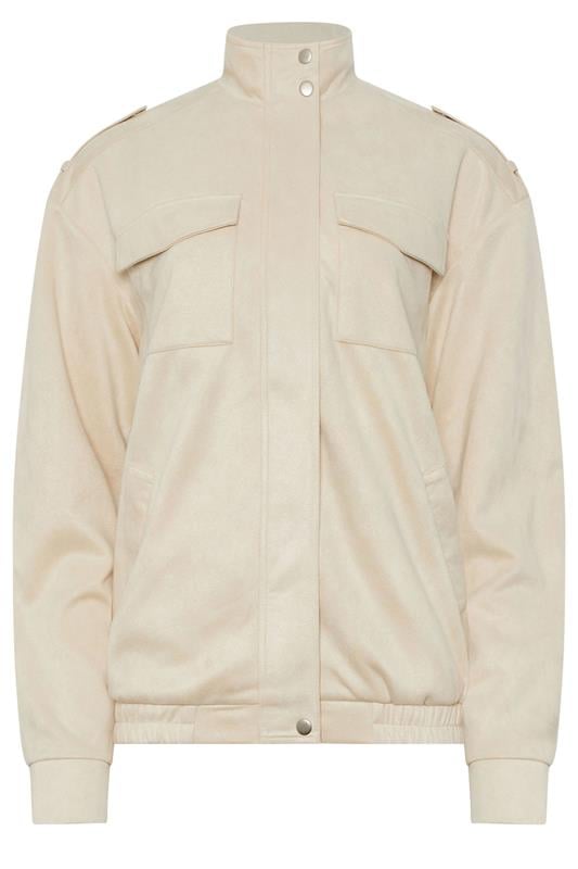 LTS Tall Women's Cream Faux Suede Funnel Neck Jacket | Long Tall Sally 5