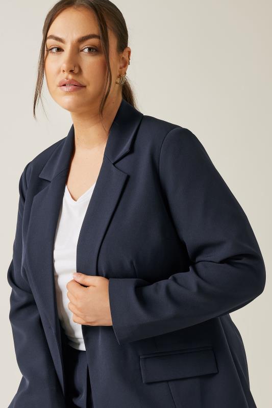 EVANS Plus Size Navy Blue Blazer | Evans 1