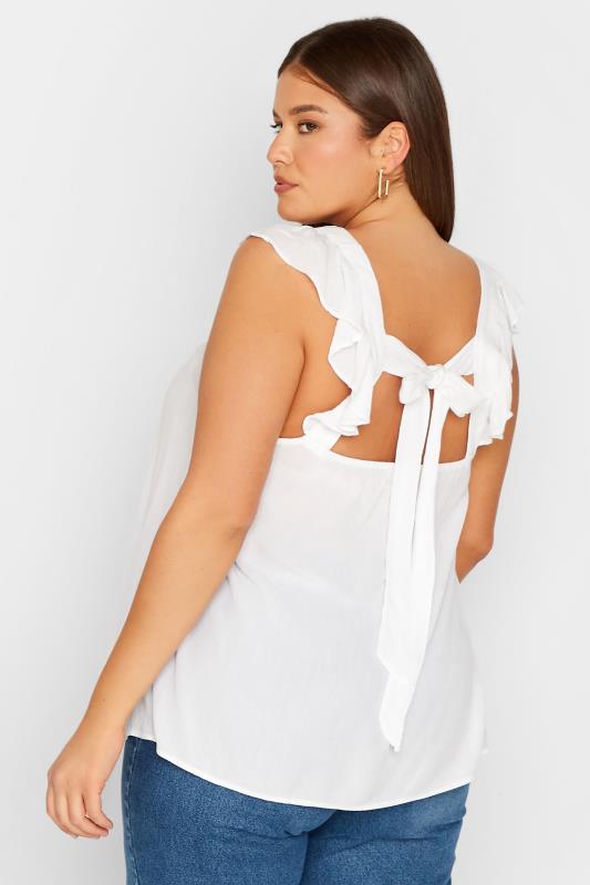 LTS Tall Women's White Crinkle Frill Top | Long Tall Sally 4