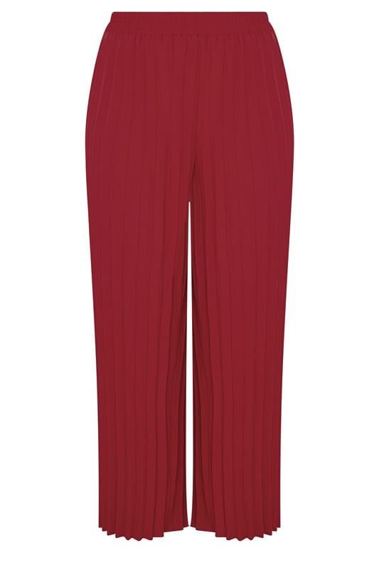 YOURS LONDON Plus Size Red Pleated Trousers | Yours Clothing 5