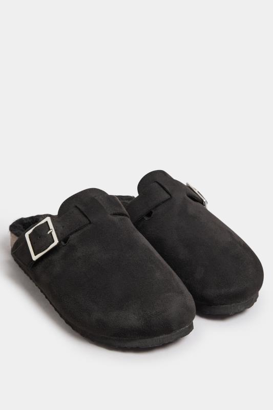 LTS Black Faux Fur Lined Clogs In Standard Fit | Long Tall Sally 3