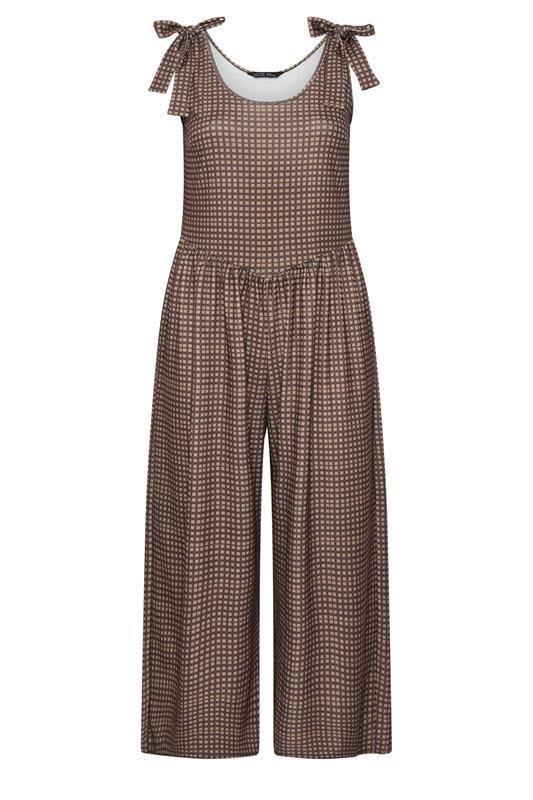  LIMITED COLLECTION Curve Brown Gingham Jumpsuit