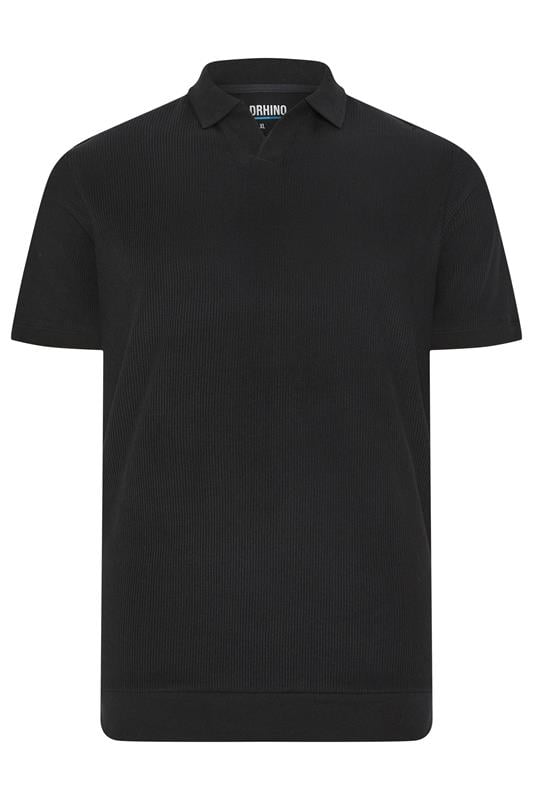BadRhino Big & Tall Black Ribbed Trophy Polo | BadRhino 5