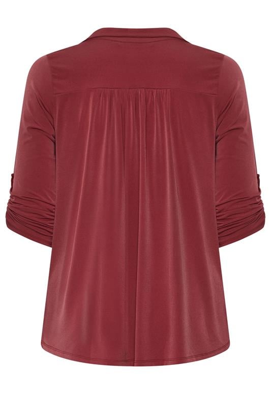 EVANS Plus Size Wine Red Long Sleeve Blouse | Evans  2