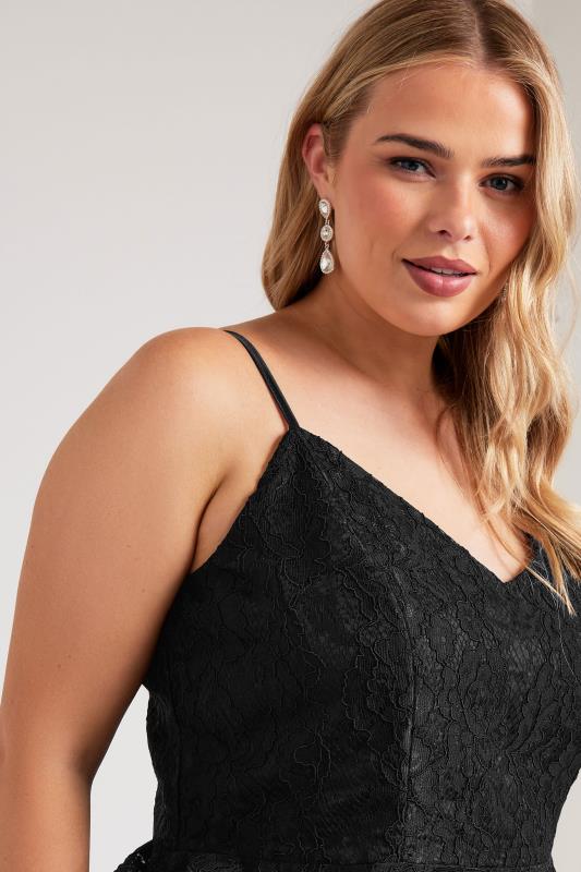 YOURS LONDON Plus Size Black Lace Midi Dress | Yours Clothing 4