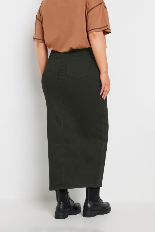 YOURS Plus Size Black Stretch Denim Maxi Skirt | Yours Clothing  5