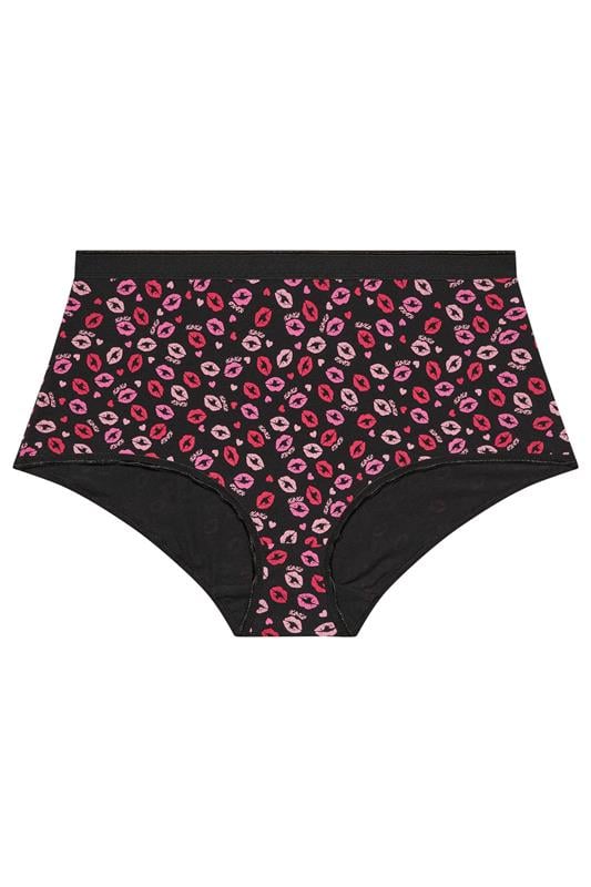 YOURSET 5 PACK Plus Size Red Kiss Print Full Briefs | Yours Clothing 6