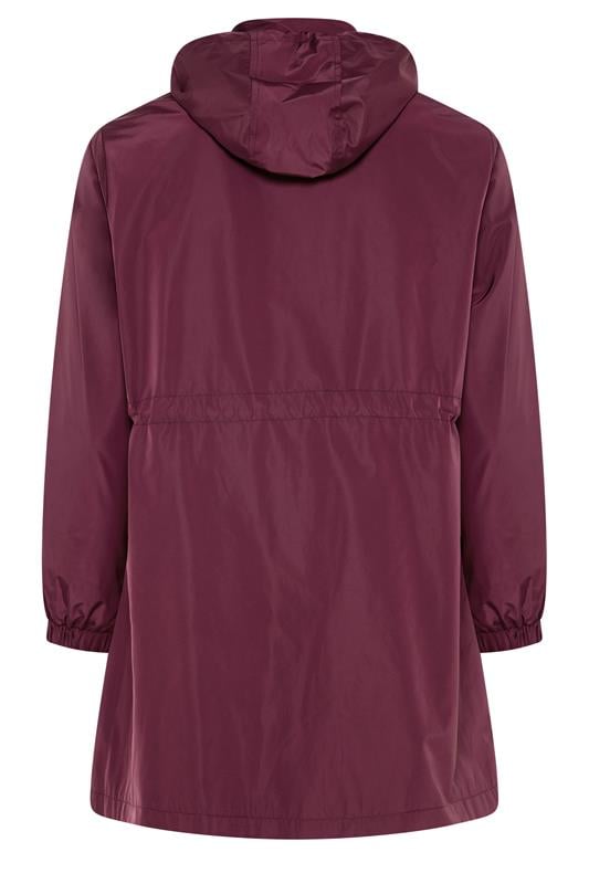 EVANS Plus Size Berry Red Lightweight Rain Jacket | Evans 2