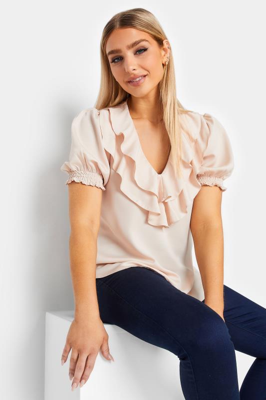 M&Co Pale Pink Frill Front Blouse | M&Co 1