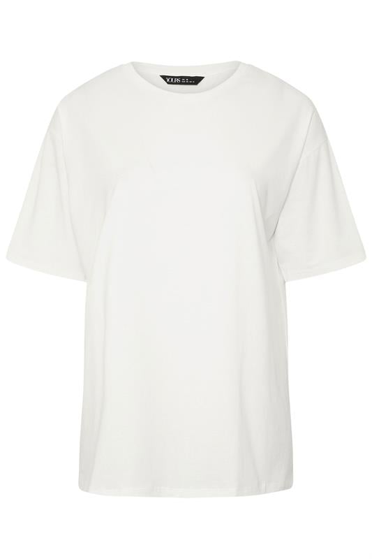 YOURS Plus Size White Relaxed Longline T-Shirt | Yours Clothing 5