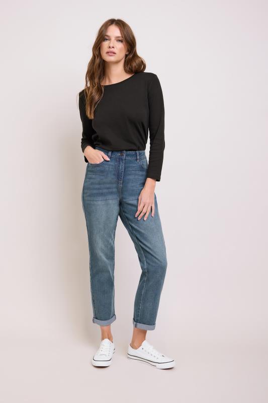 M&Co Blue Mid Wash Boyfriend Jeans | M&Co 1