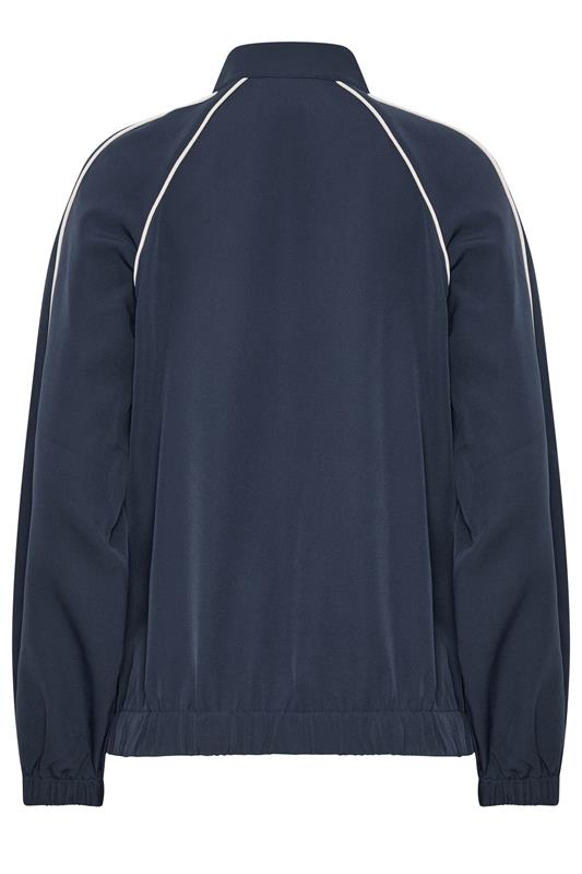 LTS Tall Women's Navy Blue Piped Funnel Neck Jacket | Long Tall Sally 2