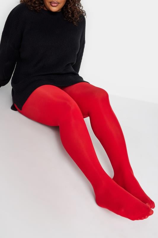 Plus Size Tights Yours Bright Red 50 Denier Tights