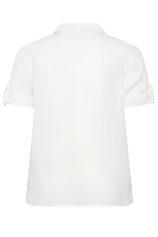 YOURS Plus Size White Relaxed Short Sleeve Shirt | Yours Clothing 6