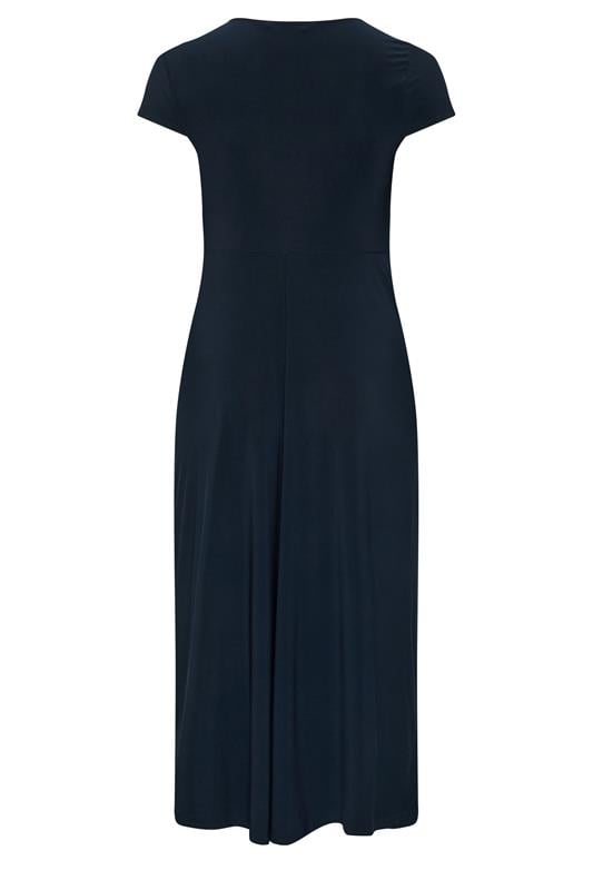 YOURS LONDON Plus Size Navy Blue Twist Front Dress | Yours Clothing 2