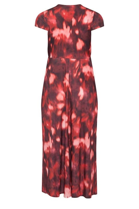 YOURS LONDON Plus Size Red Abstract Print Twist Front Dress | Yours Clothing 6