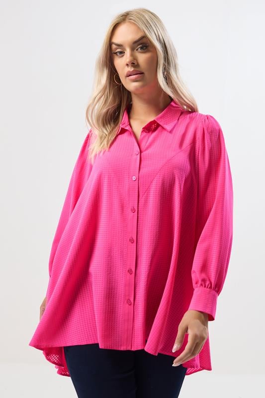  YOURS Curve Pink Dipped Hem Shirt