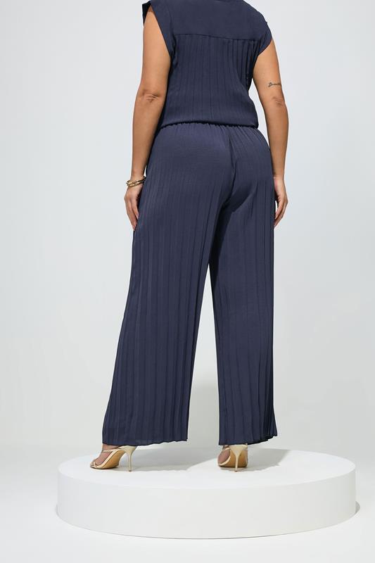 YOURS LONDON Plus Size Navy Blue Pleated Set | Yours Clothing 6