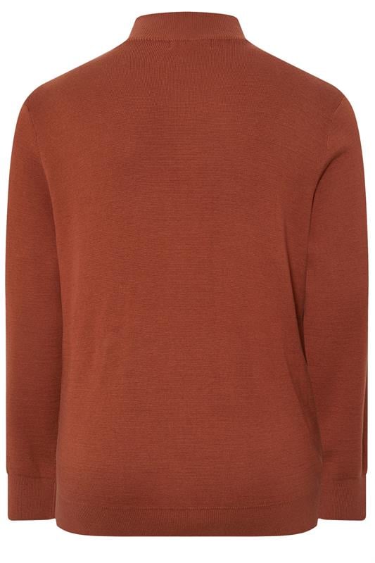 BadRhino Big & Tall Henna Red Milano Quarter Zip Jumper | BadRhino 2