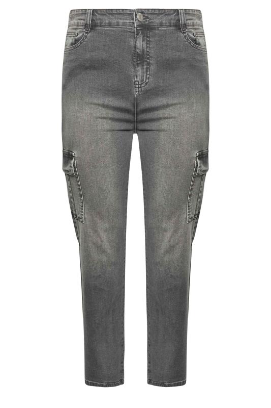 YOURS Plus Size Grey Cargo Jeans | Yours Clothing  6