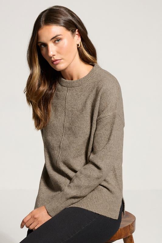  LTS Tall Light Brown Seam Front Jumper