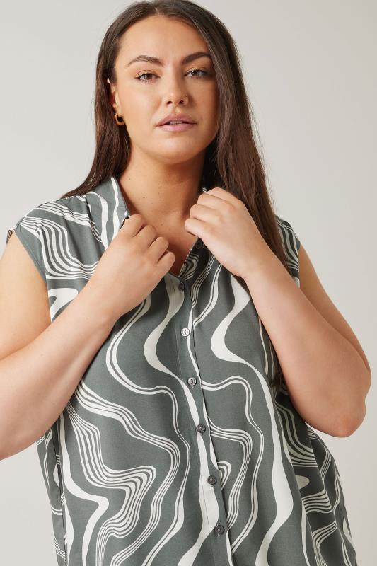 EVANS Plus Size Grey Abstract Print Tunic | Evans 4