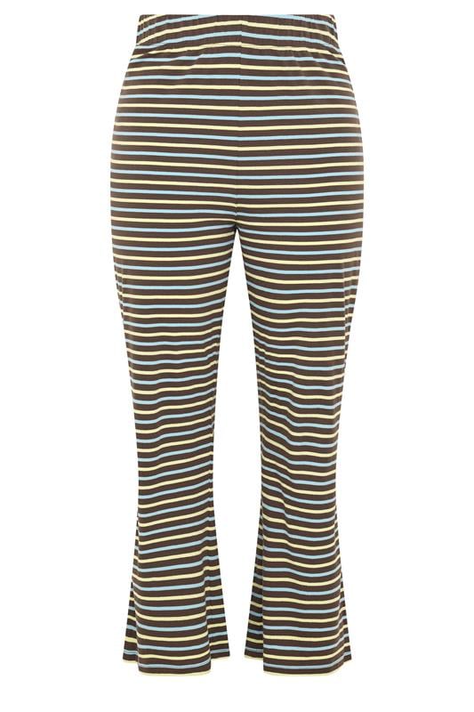 LIMITED COLLECITON Plus Size Brown Striped Wide Leg Trousers | Yours Clothing 5
