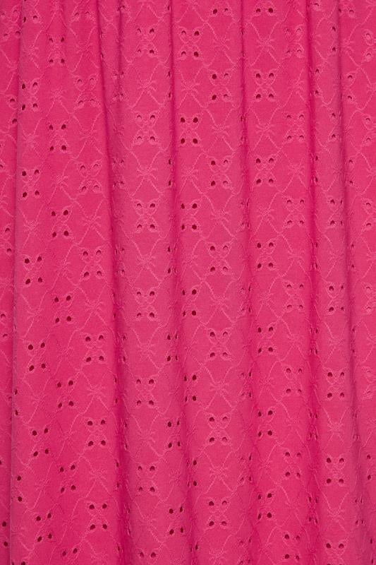 YOURS Curve Plus Size Hot Pink Broderie Anglaise Maxi Dress | Yours Clothing  5