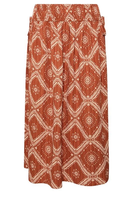 YOURS Plus Size Rust Orange Abstract Skirt 7