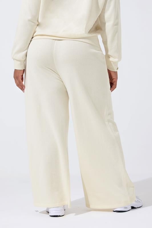 LIMITED COLLECTION Plus Size Cream 'New York' Wide Leg Joggers | Yours Clothing 2
