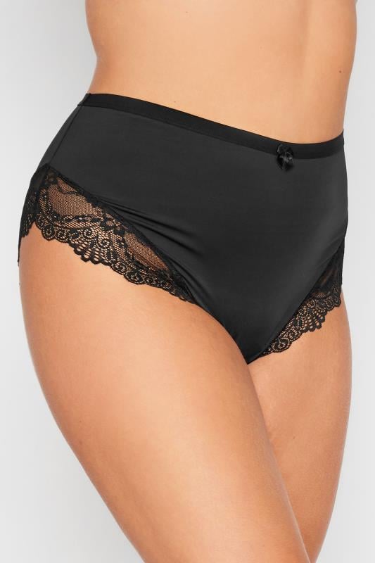 Curve Black Lace High Waisted Knickers
