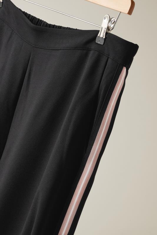 EVANS Curve Black & Pink Side Stripe Wide Leg Trousers | Evans 7