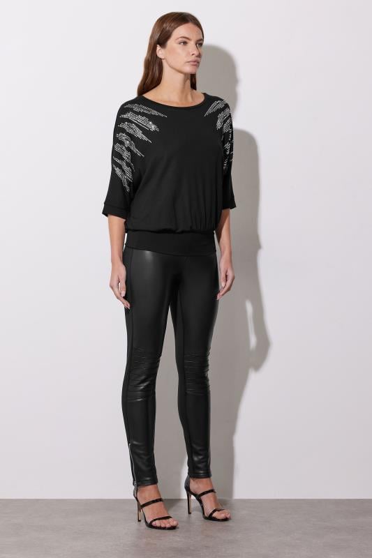 STAR Black Diamante Sleeve Top | STAR x JM 1