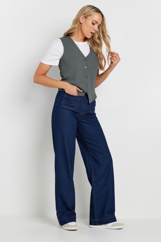 LTS Tall Grey Sleeveless Waistcoat Top | Long Tall Sally 3