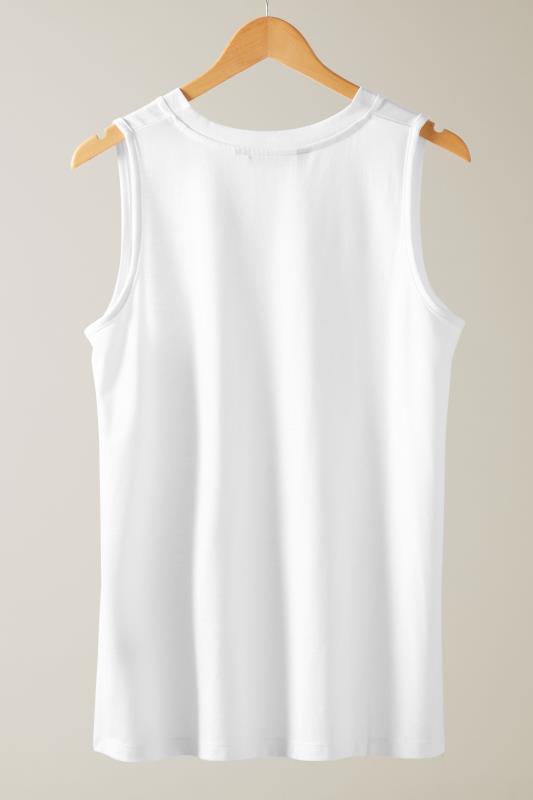 EVANS Plus Size White Modal Rich Vest Top | Evans 6