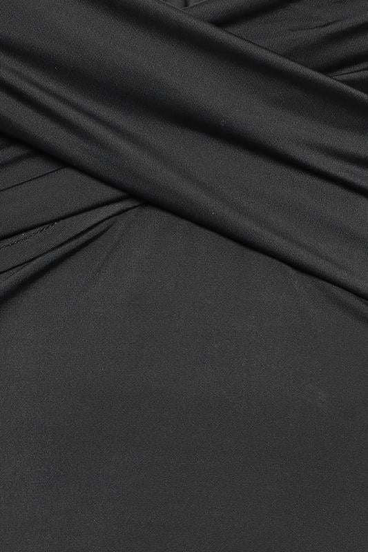 YOURS Plus Size Black Twist Front Premium Underwired Swimsuit | Yours Clothing 6