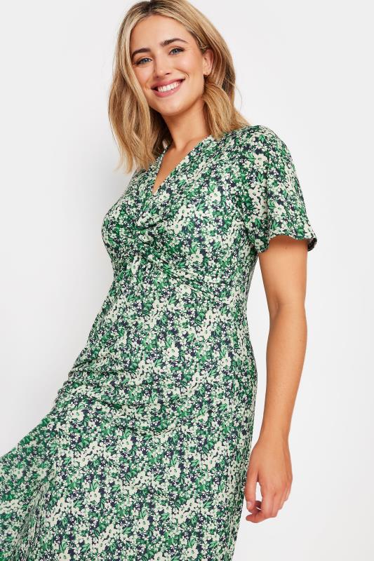 M&Co Green Ditsy Floral Print Twist Front Jersey Dress | M&Co 6